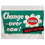 OLD STOCK AMOCO CHANGE OVER BANNER