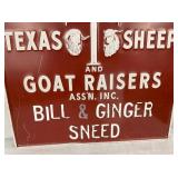 EMB. TEXAS SHEEP/GOAT RAISERS SIGN