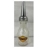 GLASS SUNOCO OIL BOTTLE W/ CAP