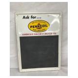 1965 PENNZOIL MENU BOARD SIGN