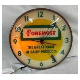 15IN FOREMOST DAIRY LIGHTED CLOCK