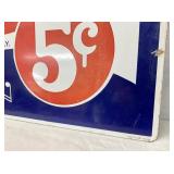 CLOSEUP PORC. 5CENT PEPSI SIGN