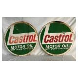 (2) 24IN. CASTROL MOTOR OIL SIGNS 