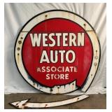 2 PIECE PORC. WESTERN AUTO NEON SIGN 
