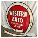 RIGHTSIDE 2PC. PORC. WESTERN AUTO NEON SIGN 
