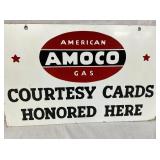 CLOSE UP SIDE 2 AMOCO CARDS SIGN 