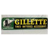 73X19 EMB. GILLETTE TIRES SIGN 