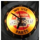 15IN. CHEVROLET DOUBLE BUBBLE CLOCK