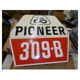 2PC. MASONITE PIONEER SIGNS 28X32
