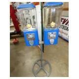 ACORN DOUBLE GUMBALL MACHINE ON STAND
