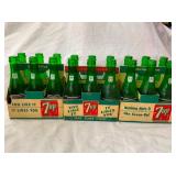 7UP CARDBOARD CARRIERS W/BOTTLES 