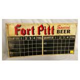 1949 DS FORT PITT BEER SCOREBOARD SIGN 