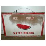 ICE COLD WATER MELON WOODEN SIGN 48X33