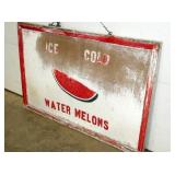 ICE COLD WATER MELON WOODEN SIGN 48X33