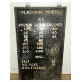 WOODEN PLATFORM PRICES SIGN