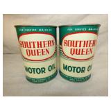 PAIR NOS 1QT. SOUTHERN QUEEN OIL CANS