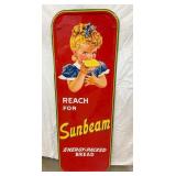 1953 EMB. SUNBEAM BREAD SIGN W/GIRL