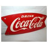 CLOSEUP NICE COKE FISHTAIL MARQUEE SIGN 