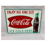 28X20 COCA COLA KING SIZE FISH TAIL SIGN