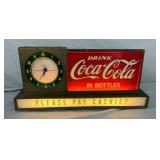 EARLY LIGHTED COCA COLA COUNTER CLOCK