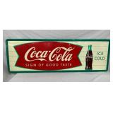 COKE FISHTAIL SIGN W/ BOTTLE 54X18