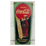 EARLY DRINK COKE MASONITE THERMOMETER