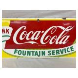 PORC. COKE FOUNTAIN SERVICE SIGN