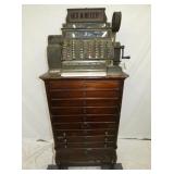 NATIONAL CASH REGISTER W/ CABINET BASE