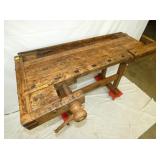 TOP VIEW WOODEN WORK TABLE