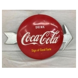 COKE BUTTON ARROW SIGN 16IN