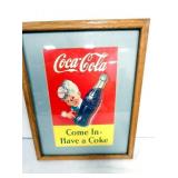 FRAMED COCA-COLA PAPER ADV. 