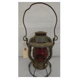 NY,N,H&H RR LANTERN RED GLOBE