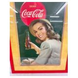 COKE CARDBOARD W/ LADY AND BOTTLE