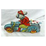 TIN EASTER BUNNY ON MOTORCYCLE