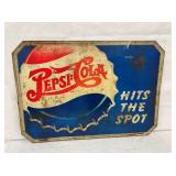 EARLY PEPSI DOUBLE DOT SIGN W/ CAP