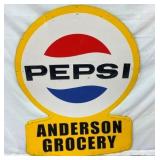 EMB PEPSI ANDERSON GROCERY SIGN