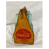 6PK WOODEN COCA CARRIER W/ BOTTLES