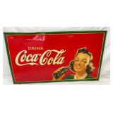 1940 DRINK COKE SIGN W/ LADY &BOTTLE