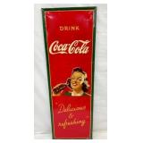 VERTICAL DRINK COCA COLA SIGN W/ LADY