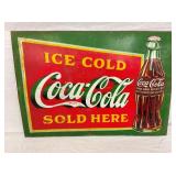 EMB. ICE COLD COKE W/ BOTTLE IN GREEN