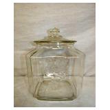 12IN EMB. TAYLOR STORE JAR W/ LID