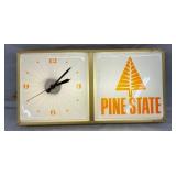 PINE STATE SELF FRAMED LIGHTED CLOCK  