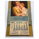 BOTTOM VIEW 1937 CALENDAR MEASURES 12X25