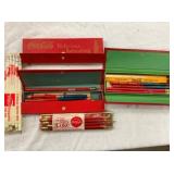 INSIDE VIEW W/PENCILS/RULERS/ETC.