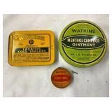 WATKINS LAXATIVE/OINTMENT/ALVE TINS 