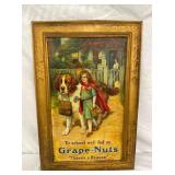 TO SCHOOL WELL FED ON GRAPENUTS TIN SIGN