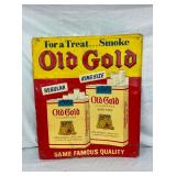 EMB. OLD GOLD CIGARETTE SIGN