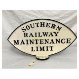 SOUTHERN RAILWAY MAINTENANCE CAST SIGN