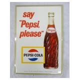 OLD STOCK SAY "PEPSI PLEASE" EASEL BACK