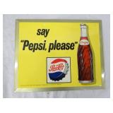 OLD STOCK SAY "PEPSI PLEASE" EASEL BACK